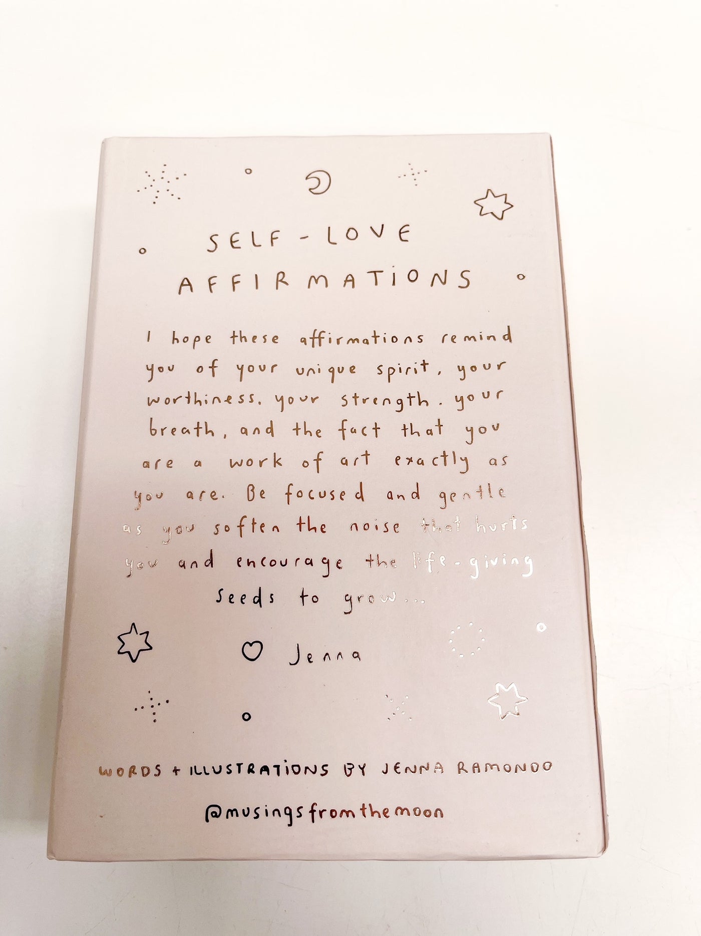 Self-love Affirmation Cards back of box - Feel Better Box