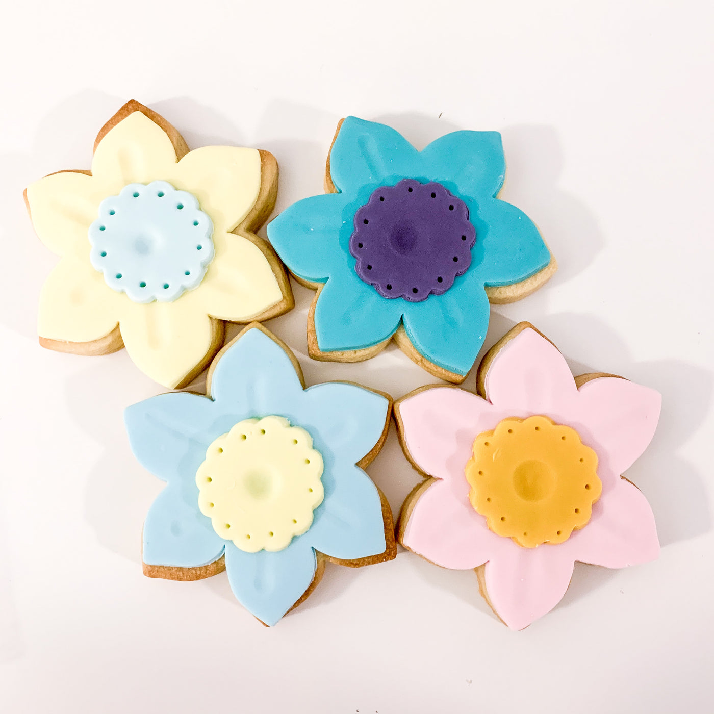 Iced Fondant Flower Cookies - Feel Better Box
